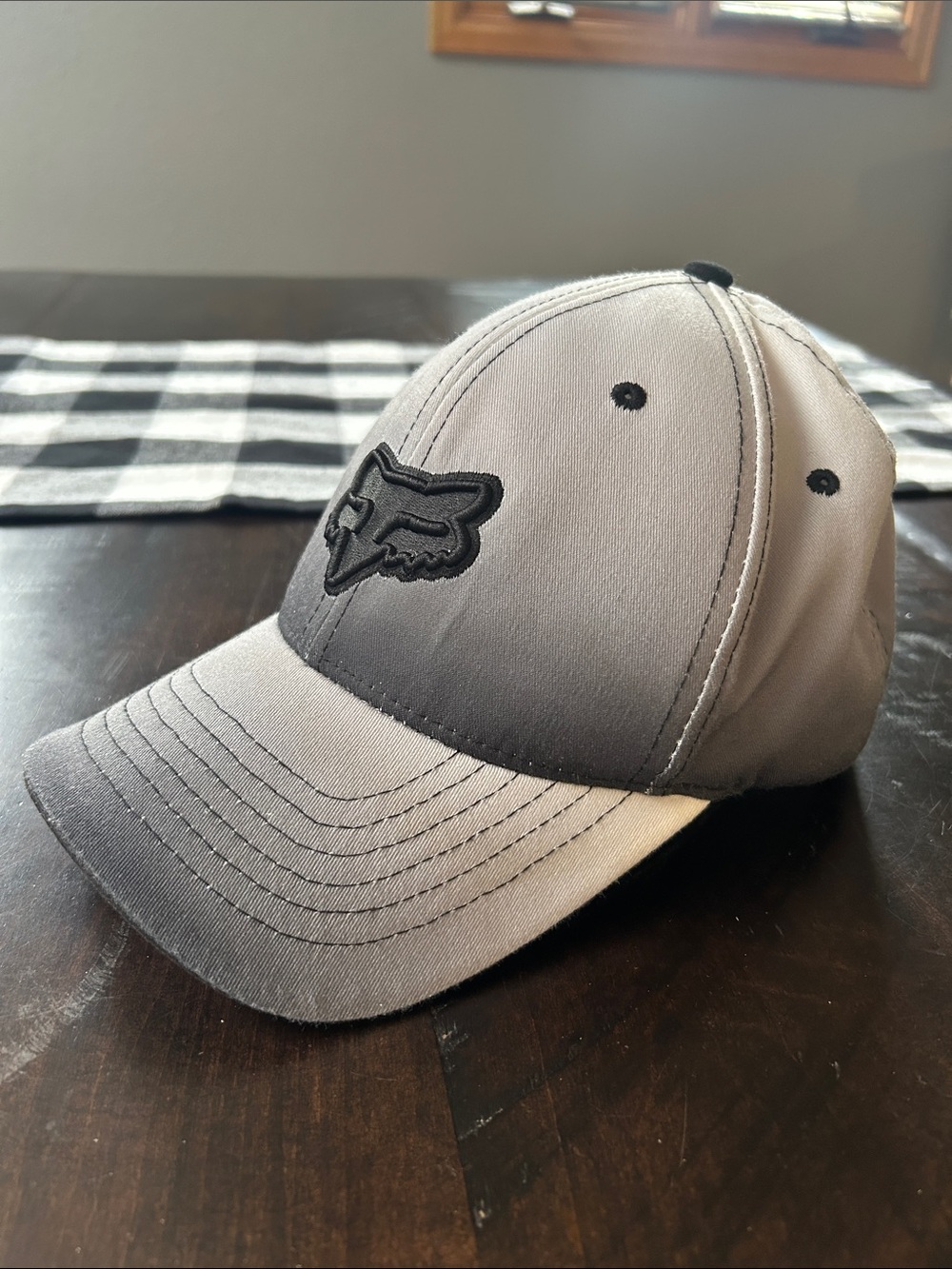 Fox Gray Ombre Logo Baseball Hat